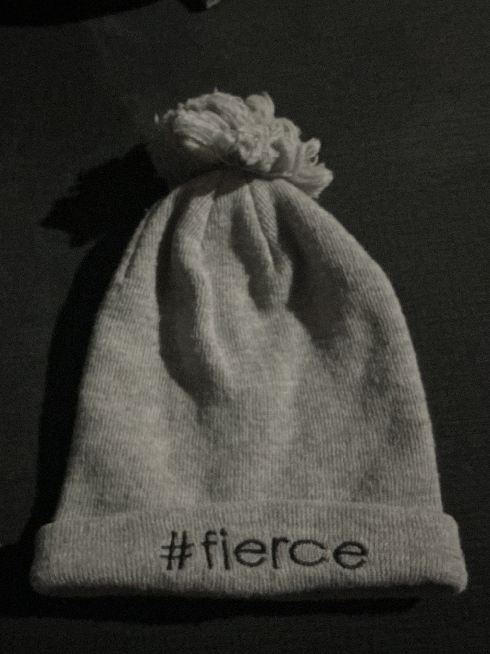 #fierce Pom Pom Beanie - Light Gray Women's Knit Hat